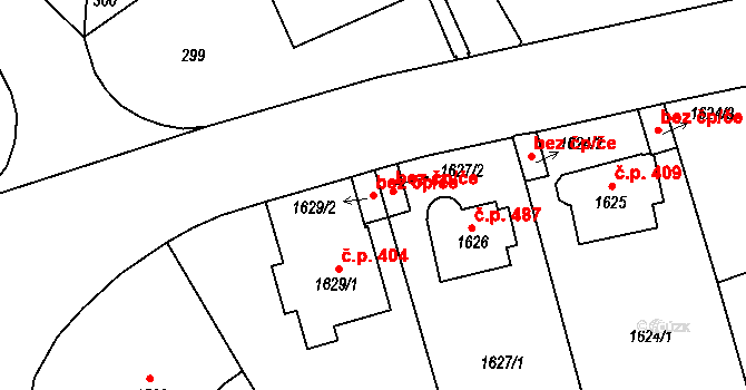 Ústí nad Labem 44738790 na parcele st. 1629/2 v KÚ Střekov, Katastrální mapa