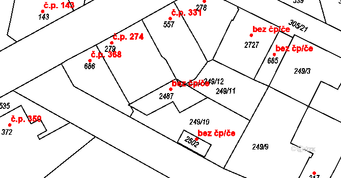Neratovice 45415790 na parcele st. 2487 v KÚ Neratovice, Katastrální mapa