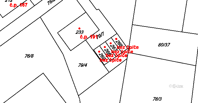 Šošůvka 46034790 na parcele st. 269 v KÚ Šošůvka, Katastrální mapa