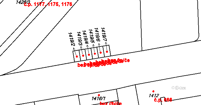 Praha 46885790 na parcele st. 1419/6 v KÚ Vršovice, Katastrální mapa
