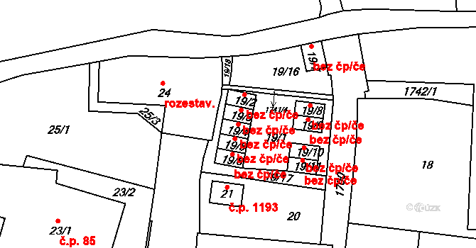 Praha 50448790 na parcele st. 19/4 v KÚ Hlubočepy, Katastrální mapa