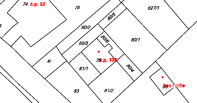 Stachovice 138, Fulnek na parcele st. 79 v KÚ Stachovice, Katastrální mapa