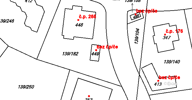 Trnová 83034790 na parcele st. 449 v KÚ Trnová u Jíloviště, Katastrální mapa