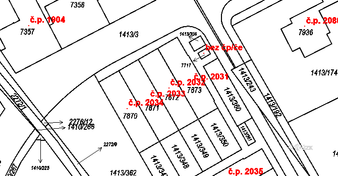 Beroun-Město 2032, Beroun na parcele st. 7872 v KÚ Beroun, Katastrální mapa
