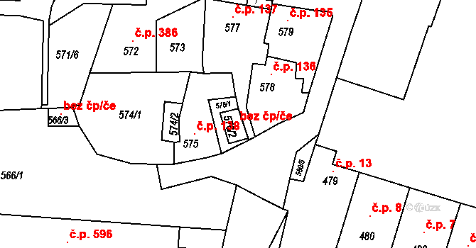 Litoměřice 118584791 na parcele st. 576/2 v KÚ Litoměřice, Katastrální mapa
