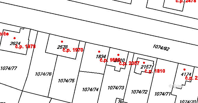 Nymburk 1660 na parcele st. 1834 v KÚ Nymburk, Katastrální mapa