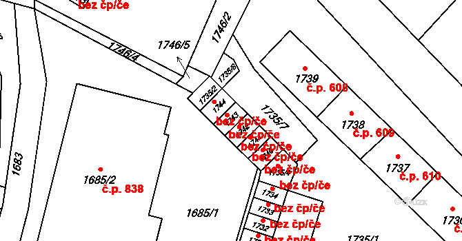 Nový Bor 70, Katastrální mapa