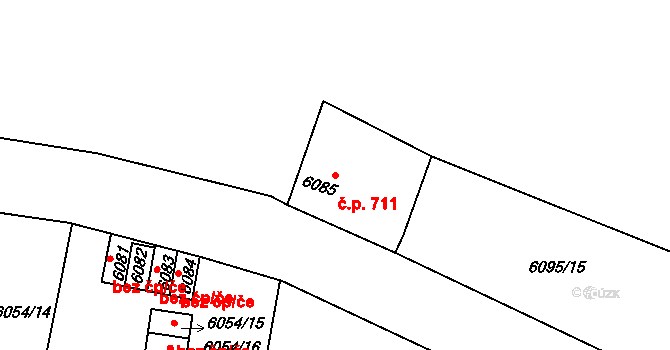 Kladno 711 na parcele st. 6085 v KÚ Kladno, Katastrální mapa