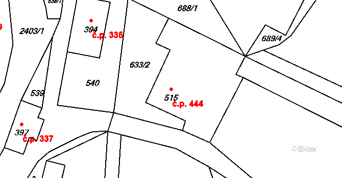 Skalice u České Lípy 444 na parcele st. 515 v KÚ Skalice u České Lípy, Katastrální mapa
