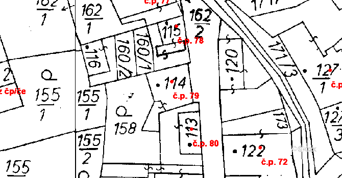Cvikov I 79, Cvikov na parcele st. 114 v KÚ Cvikov, Katastrální mapa