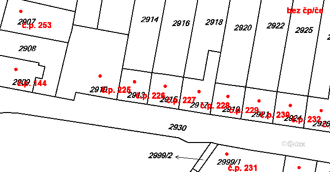 Mimoň I 227, Mimoň na parcele st. 2915 v KÚ Mimoň, Katastrální mapa