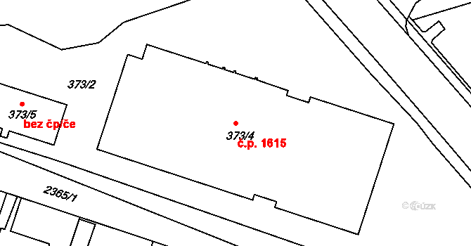 Trnovany 1615, Teplice na parcele st. 373/4 v KÚ Teplice-Trnovany, Katastrální mapa