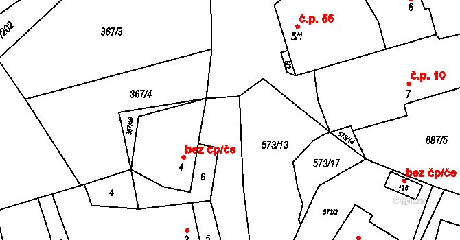 Červený Hrádek 11 na parcele st. 6 v KÚ Červený Hrádek u Dačic, Katastrální mapa