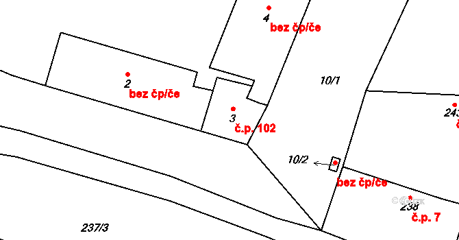 Cholupice 102, Praha na parcele st. 3 v KÚ Cholupice, Katastrální mapa