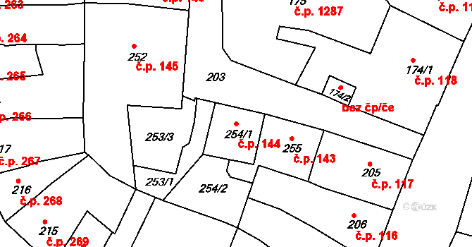 Česká Lípa 144 na parcele st. 254/1 v KÚ Česká Lípa, Katastrální mapa