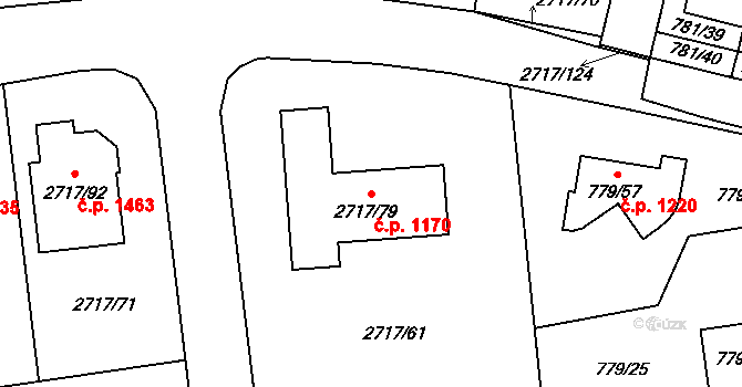 Kylešovice 1170, Opava na parcele st. 2717/79 v KÚ Kylešovice, Katastrální mapa