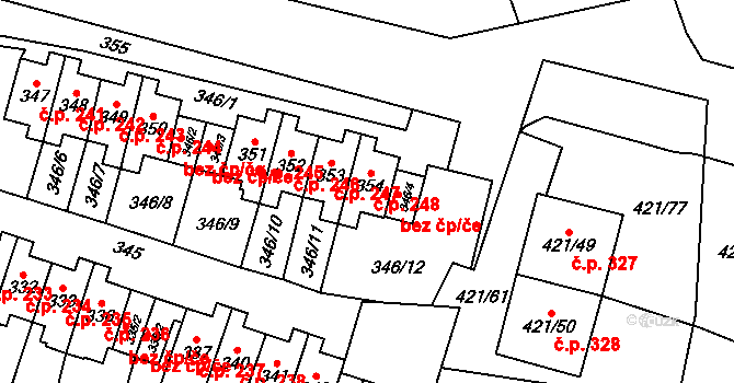 Březová 248 na parcele st. 354 v KÚ Březová u Sokolova, Katastrální mapa