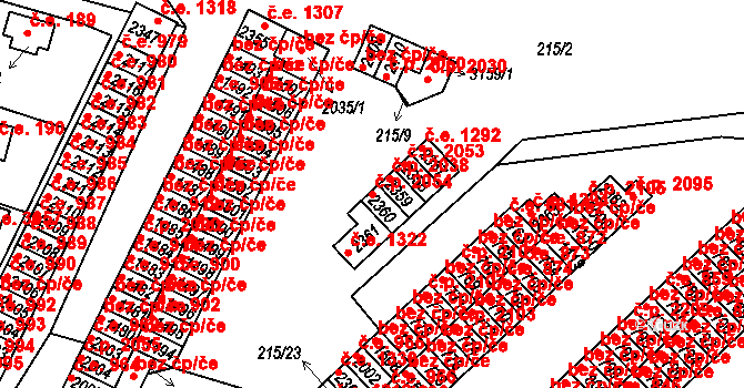 Sezimovo Ústí 2054 na parcele st. 2360 v KÚ Sezimovo Ústí, Katastrální mapa