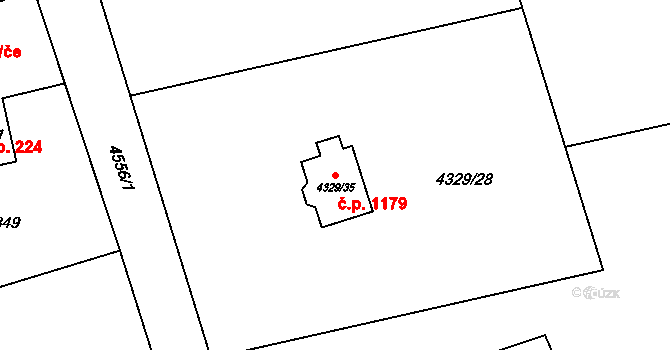 Vendryně 1179 na parcele st. 4329/35 v KÚ Vendryně, Katastrální mapa