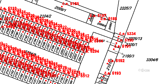 Kadaň 5315 na parcele st. 2223 v KÚ Kadaň, Katastrální mapa