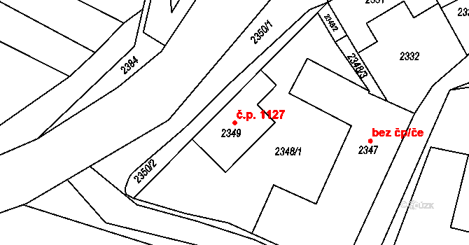 Jemnice 1127 na parcele st. 2349 v KÚ Jemnice, Katastrální mapa