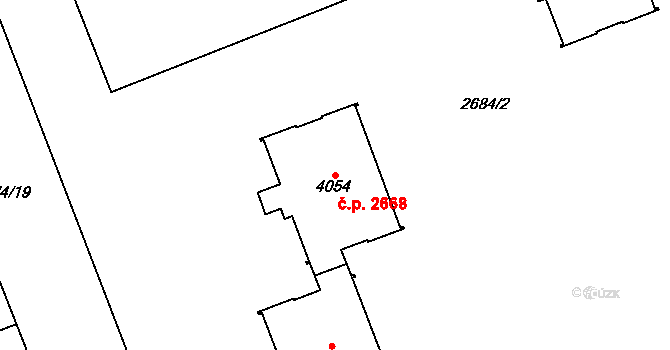 Moravská Ostrava 2668, Ostrava na parcele st. 4054 v KÚ Moravská Ostrava, Katastrální mapa
