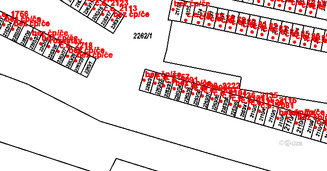 Jirkov 2091 na parcele st. 2263/33 v KÚ Jirkov, Katastrální mapa