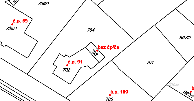 Petrovice u Karviné 38226791 na parcele st. 703 v KÚ Dolní Marklovice, Katastrální mapa