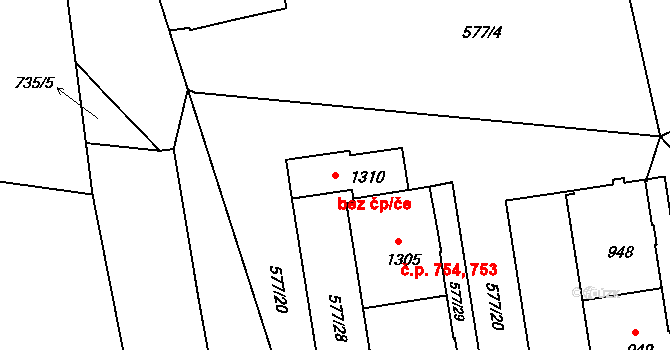 Letohrad 39418791 na parcele st. 1310 v KÚ Letohrad, Katastrální mapa