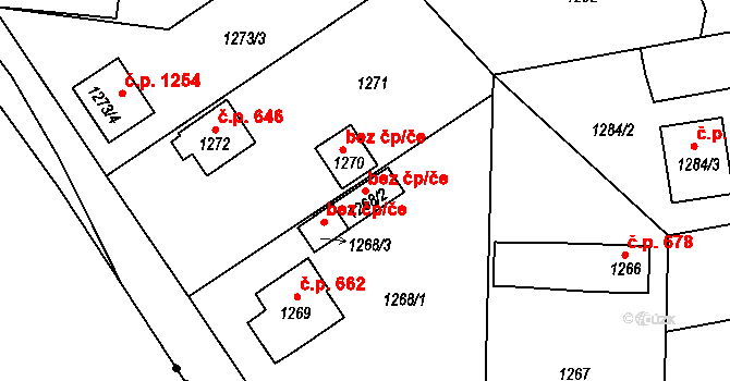 Třemošná 39635791 na parcele st. 1268/2 v KÚ Třemošná, Katastrální mapa