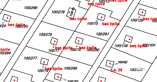 Stružnice 39768791 na parcele st. 100/18 v KÚ Stráž u České Lípy, Katastrální mapa