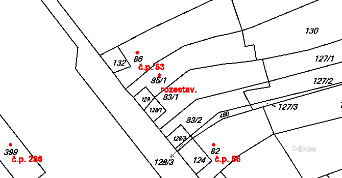 Vrbátky 41176791 na parcele st. 83/1 v KÚ Vrbátky, Katastrální mapa
