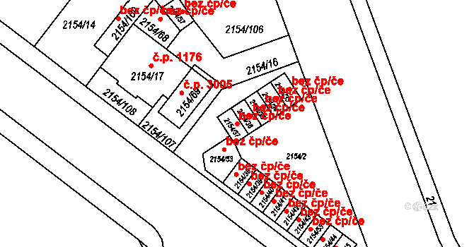 Opava 42096791 na parcele st. 2154/37 v KÚ Opava-Předměstí, Katastrální mapa