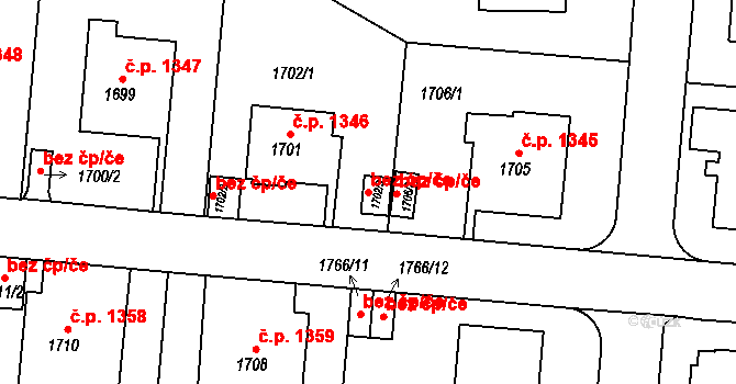 Praha 42562791 na parcele st. 1702/3 v KÚ Břevnov, Katastrální mapa