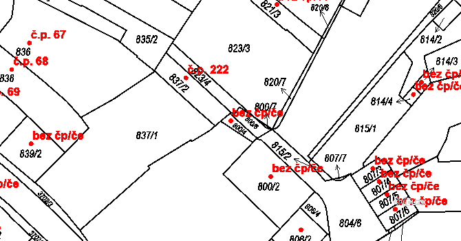 Žamberk 43337791 na parcele st. 800/4 v KÚ Žamberk, Katastrální mapa