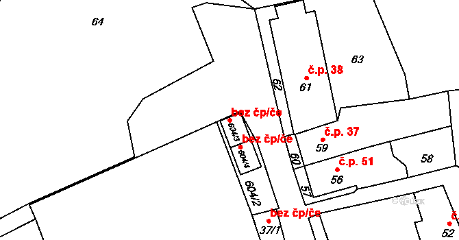 Olomouc 43644791 na parcele st. 604/3 v KÚ Svatý Kopeček, Katastrální mapa