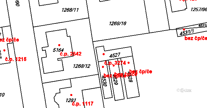Šumperk 3274 na parcele st. 4527 v KÚ Šumperk, Katastrální mapa