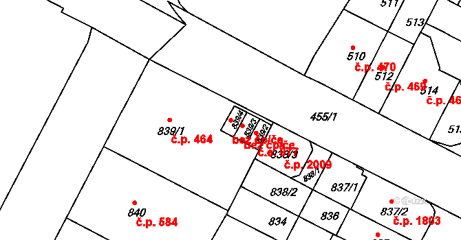 Brno 45545791 na parcele st. 839/4 v KÚ Černá Pole, Katastrální mapa