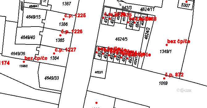 Žatec 47052791 na parcele st. 4928 v KÚ Žatec, Katastrální mapa