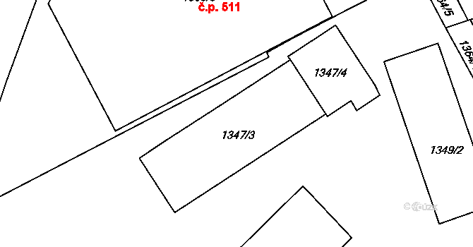 Holešov 47599791 na parcele st. 1347/3 v KÚ Holešov, Katastrální mapa