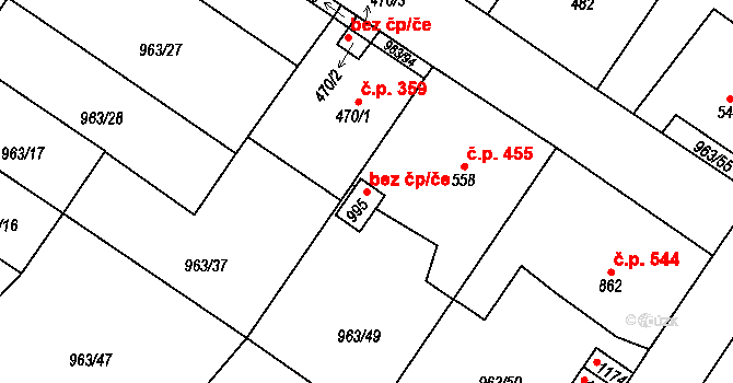 Přibyslav 48247791 na parcele st. 995 v KÚ Přibyslav, Katastrální mapa