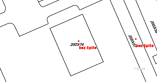 Holešov 50231791 na parcele st. 2003/74 v KÚ Holešov, Katastrální mapa
