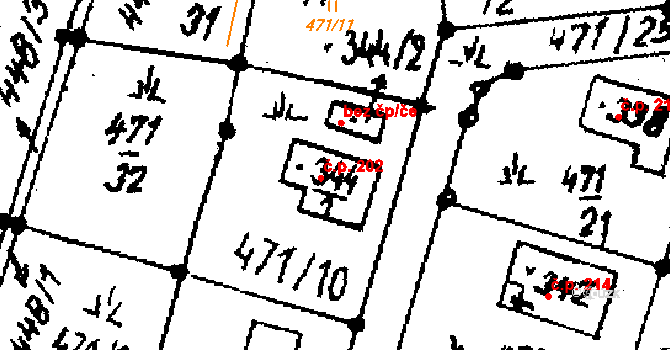 Dlouhoňovice 202 na parcele st. 344/1 v KÚ Dlouhoňovice, Katastrální mapa