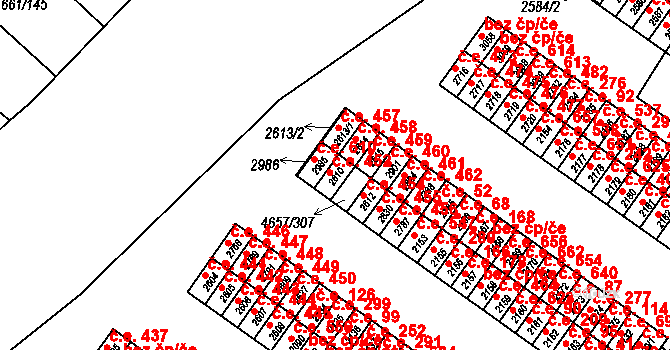 Veselí nad Moravou 452 na parcele st. 2610 v KÚ Veselí-Předměstí, Katastrální mapa