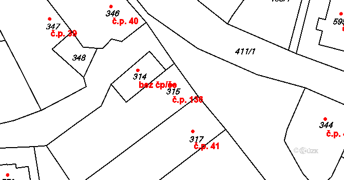 Bušovice 136 na parcele st. 315 v KÚ Bušovice, Katastrální mapa