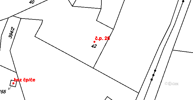 Zlíč 26, Česká Skalice na parcele st. 42 v KÚ Zlíč, Katastrální mapa