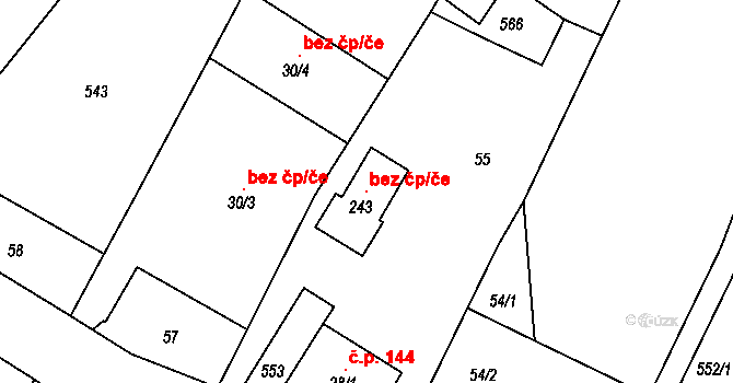 Křečkov 121597792 na parcele st. 243 v KÚ Křečkov, Katastrální mapa
