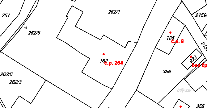 Skalice u České Lípy 264 na parcele st. 162 v KÚ Skalice u České Lípy, Katastrální mapa