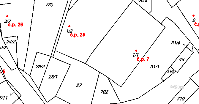 Lipice 7, Pelhřimov na parcele st. 1/1 v KÚ Lipice, Katastrální mapa