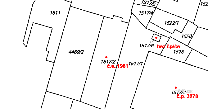 Teplice 1961 na parcele st. 1517/2 v KÚ Teplice, Katastrální mapa